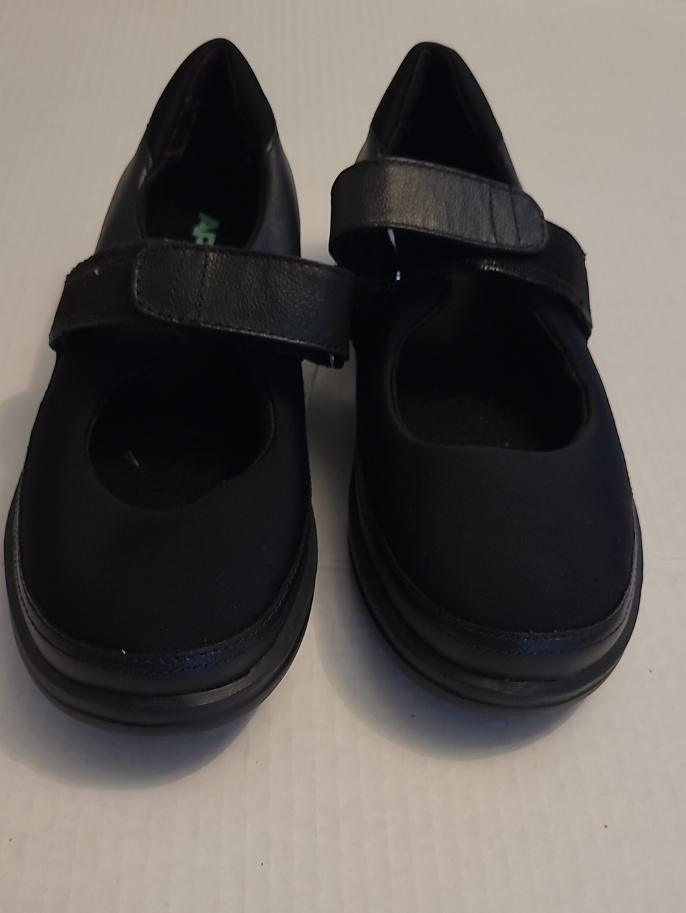 Apex Black Mary Jane School Shoes with Hook-and-Loop Strap